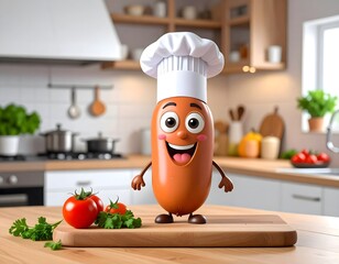Adorable Sausage Character Photo Scene