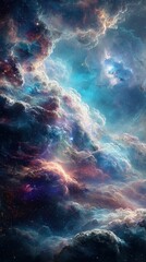 Fototapeta premium Colorful Digital Space Nebula Art