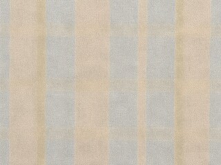 Seamless geometric textile pattern with minimalist retro style, featuring vertical beige and ochre stripes accented by symmetrical blue rectangular shapes with decorative edges

