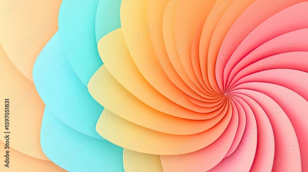 Aufkleber pastel gradual clean colorful swirl a captivating abstract swirl of pastel colors creating a mesmeri