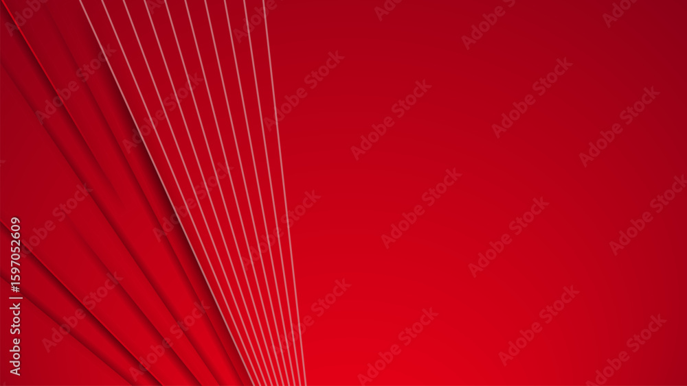 Poster gradient red shape abstract geometric background with line and shadow