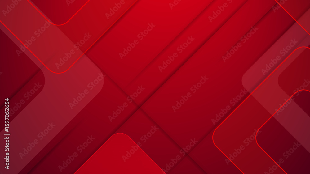 Poster gradient red shape abstract geometric background with line and shadow