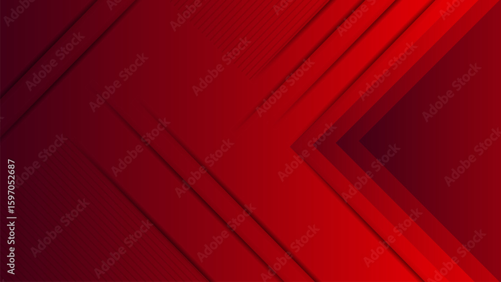 Aufkleber gradient red shape abstract geometric background with line and shadow