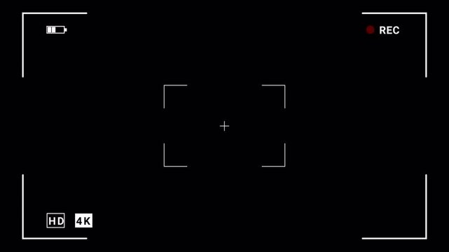   Smartphone video camera frame grid, recording overlay frame with timecode counter, vertical camera streaming recorder, footage. rec text camera recording icon blink animation,

