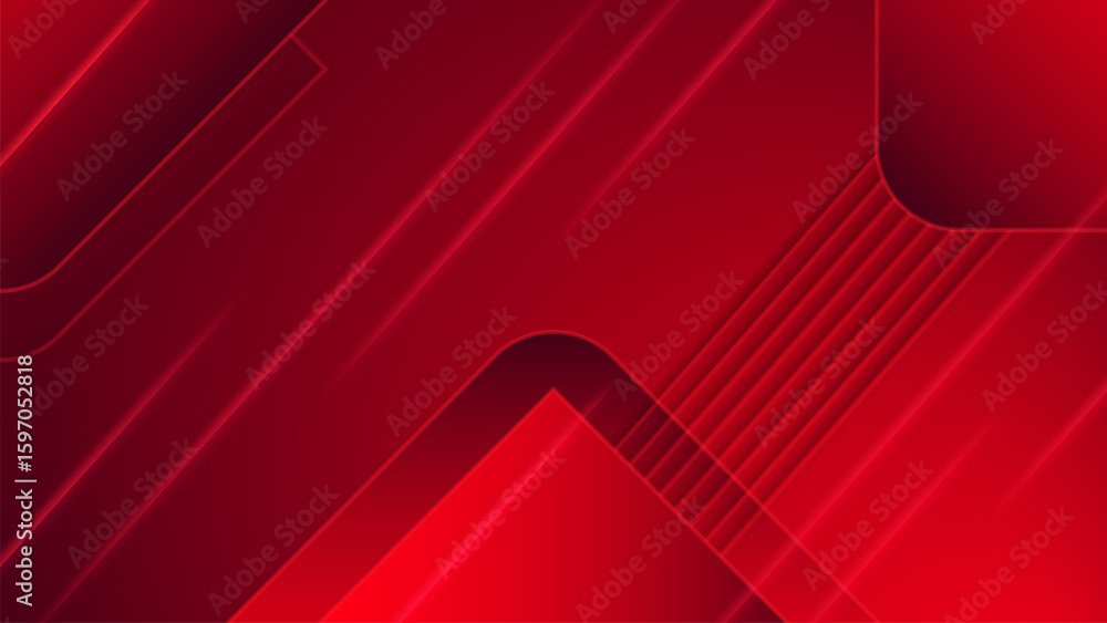 Leinwandbilder gradient red shape abstract geometric background with line and shadow