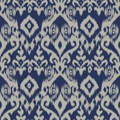 Ikat boho design,motif ethnic abstract ikat barouq.Seamless pattern in tribal folk embroidery,and Mexican style.Aztec geometric art ornament print.Design for carpet,wallpaper,clothing,wrapping,fabric.