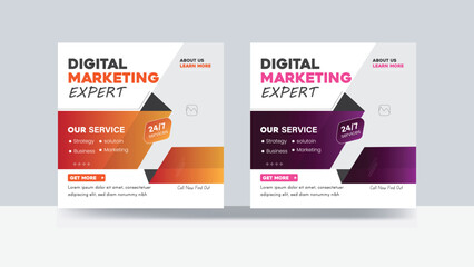 Digital marketing agency social media post banner and Instagram post banner template
