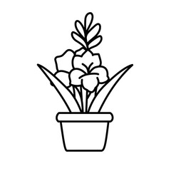 Pretty pink gladiolus flower sketch vector illustration, use as icon or sticker will look good, gladiolus flower logo.