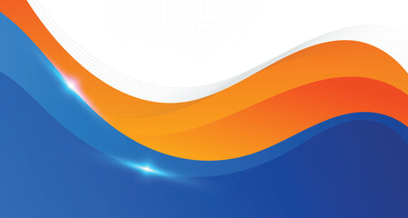 abstract blue orange corporate background with 3d concept. abstract white background with blue  and orange wave background banner with formal concept for banner advertisement announcement certificate