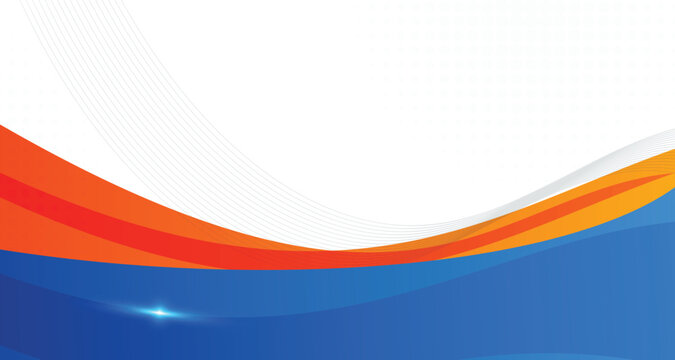 abstract blue orange corporate background with 3d concept. abstract white background with blue  and orange wave background banner with formal concept for banner advertisement announcement certificate