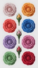 A colorful rose with water droplets