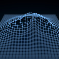 被写界深度が設定された地形のワイヤーフレーム