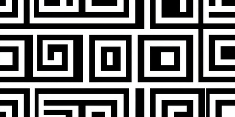 Modern Geometric Pattern with Labyrinthine Squares High-Contrast Abstract Maze Design for Contemporary Backgrounds