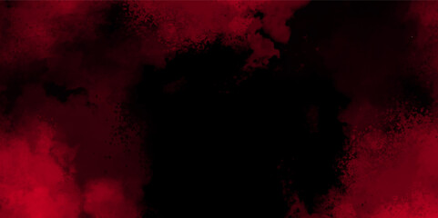Fiery red smoke and texture on a dark abstract background. Abstract smoke exploding cumulus clouds. Red splash of color isolated on transparent dark background.  © Sofiqul