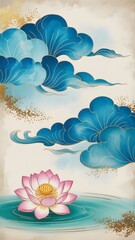 A blue and white clouds