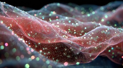 Sparkling, shimmering fabric with iridescent glitter.