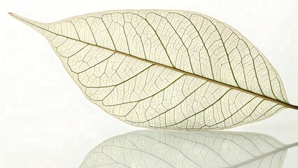Obraz premium Monochrome Macro Leaf Texture with Vein Detail and Organic Surface Highlights