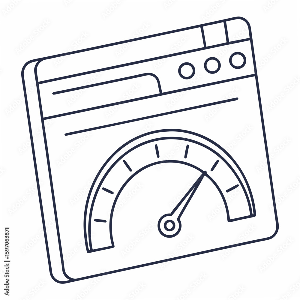 Aufkleber web browser with speed meter gauge dial