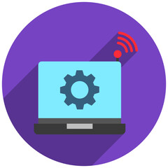 Network rounded flat color, mini illustration icon. use for modern concept, print, UI, UX kit, web and app development. Vector related to remote working, work from home