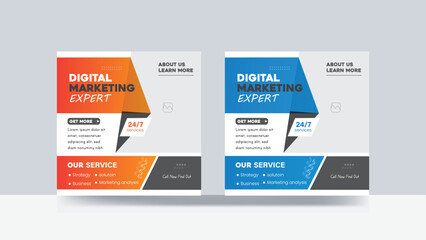 Obraz premium Digital marketing social media post banner design corporate banner template