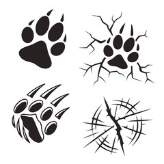 Animal paw prints claw marks bear paw wild animal