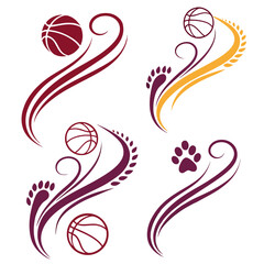 Basketball Paw Print Swirls sports team