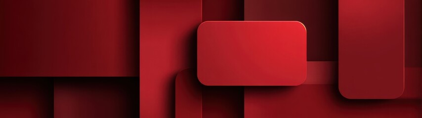 Geometric Red Layers Modern Abstract Background with Deep Tones and 3D Effect, Perfect for Tech and Design Projects.