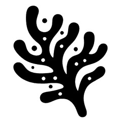 Organic coral reef vector with wide branches and dot details