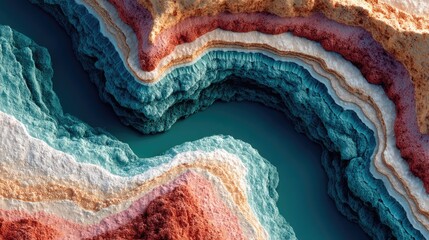 Abstract Teal Sand Rock Formation Digital Art