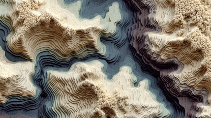 Abstract Terrain Pattern with Contour Spacing