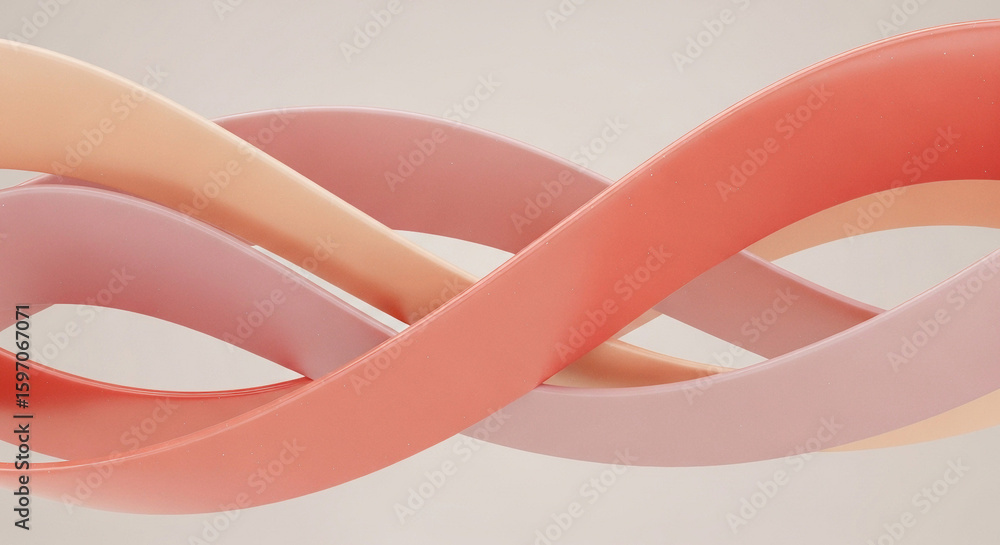 Aufkleber abstract flowing ribbons in soft pastel colors creating a sense of gentle movement and organic form 