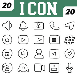 Twenty Hand Drawn Style Icons for Web and Mobile Applications
