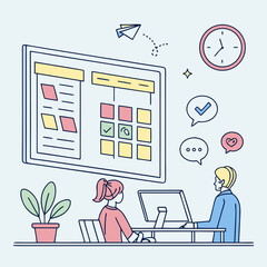 Office collaboration digital whiteboard teamwork planning