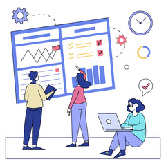 Team collaborating on project board teamwork project management