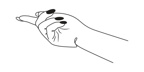 Minimalist line art female hand vector illustration