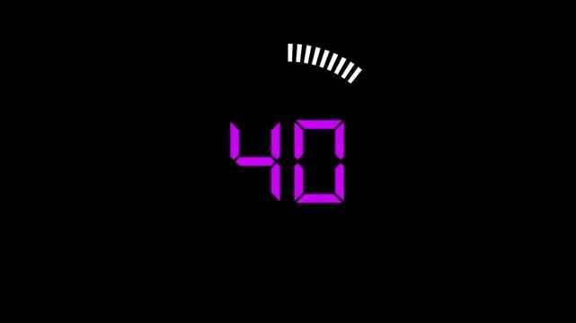 A modern countdown icon displays 45 seconds, featuring a smooth circular timer decreasing steadily, bold numbers at the center, and minimal design with subtle motion to indicate progress.
