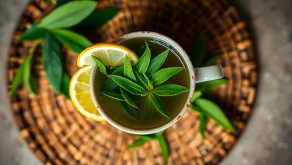 "Overhead Shot of Authentic Guayusa Tea from Tena, Ecuador"
