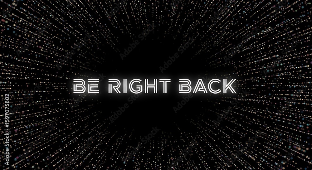 Aufkleber be right back screen with futuristic particle background for streaming and video conference call