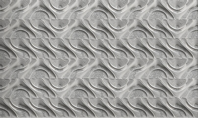 simple simplified 3D illustration dark pattern waves smooth mosaic Wall decorative panel, illustration