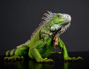 Fototapeta premium The green iguana also known as the American iguana is a lizard reptile in the genus Iguana in the Iguanidae family.