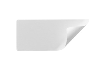 blank white paper sticker label isolated with clipping path on white background