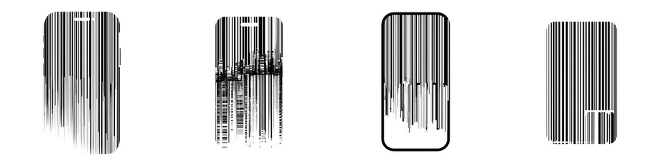 Fototapeta premium Grunge Smartphone Cases: Abstract Black and White Design