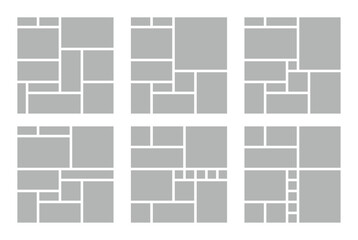 Set of symmetrical square bento grid layout can be used for social media post portfolio showcase or planner