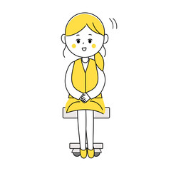 頷きながら聞く制服姿の女性のイラスト