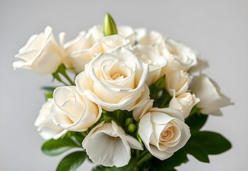 Obraz premium A beautiful white rose bridal bouquet, symbolizing love and romance