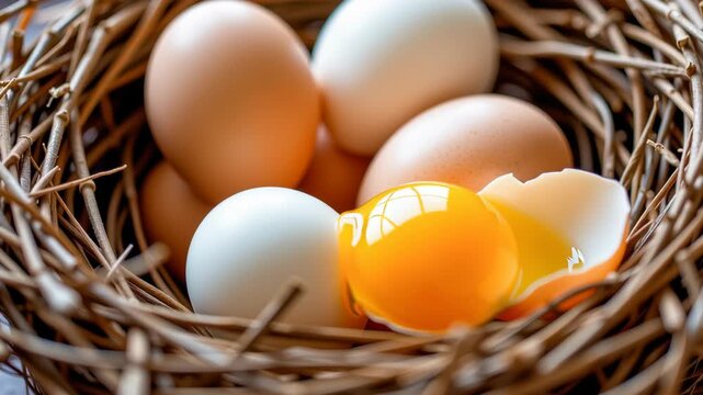 Fresh Organic Brown Eggs in Rustic Nest Perfect Farm to Table Pairing Showcasing Natures Bounty and Simple Ingredients