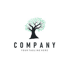 Tree logo design, natural beauty of green earth plants design as a simple and minimalist illustration vector template