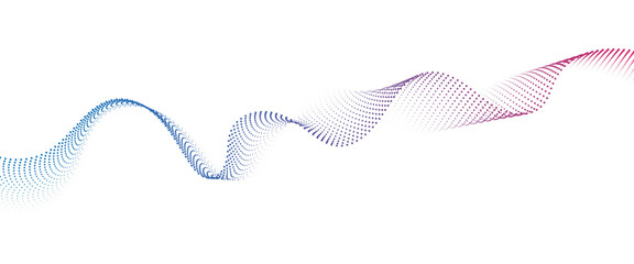 Flowing Dot Wave halftone gradient pattern on transparent background