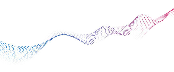 Flowing Dot Wave halftone gradient pattern on transparent background