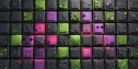 Colorful square treats grid pattern